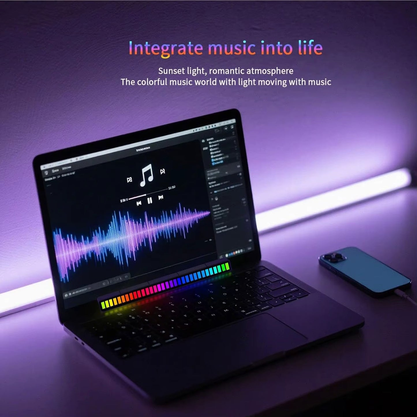 Tira Led RGB Sensor de Movimiento Sonido